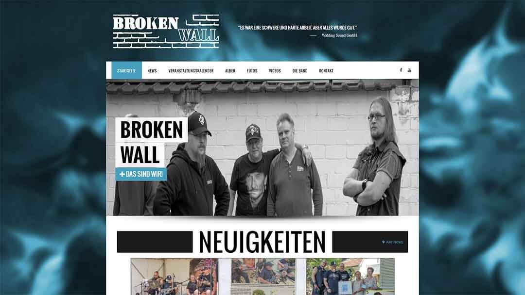 Homepage für die Band Broken Wall